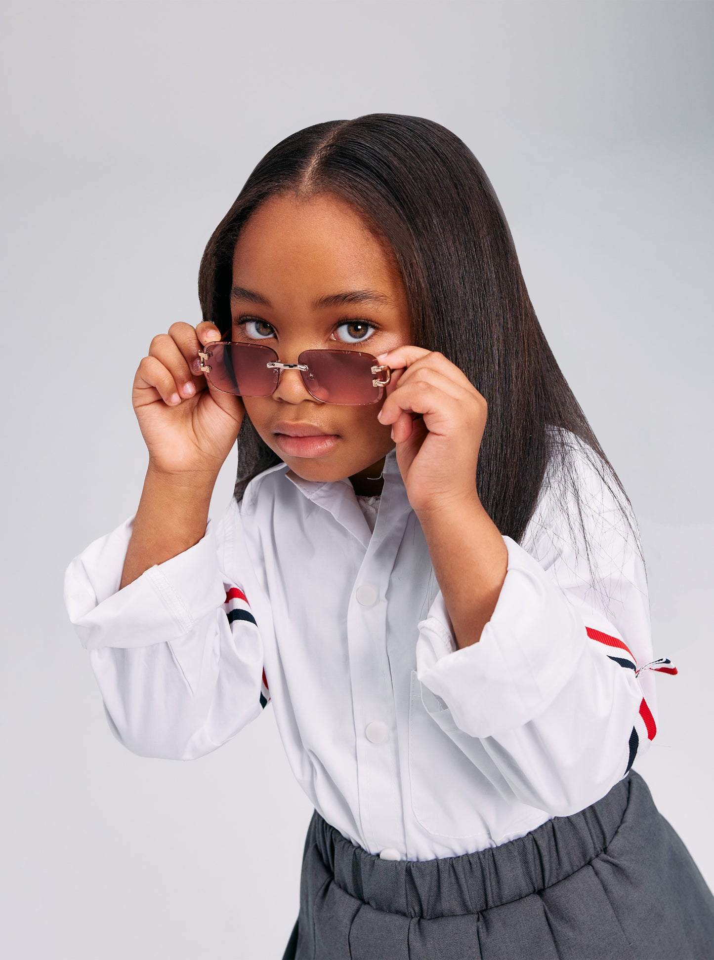Kinslei Kids Frameless Diamond Cut Sunglasses Pink