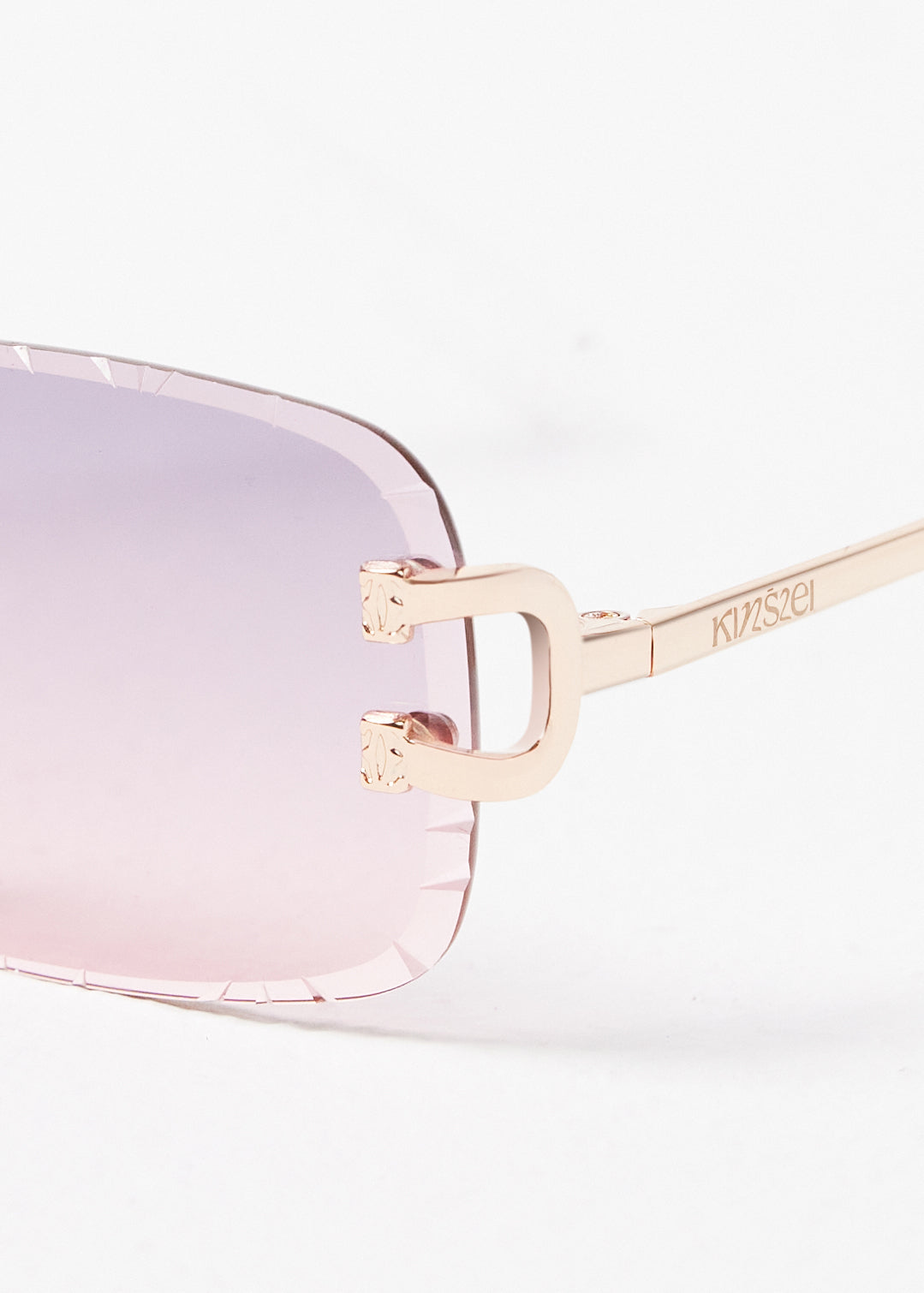 Kinslei Kids Frameless Diamond Cut Sunglasses Pink