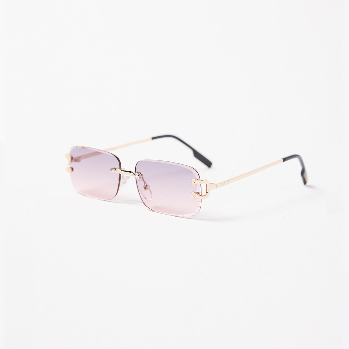 Kinslei Kids Frameless Diamond Cut Sunglasses Pink