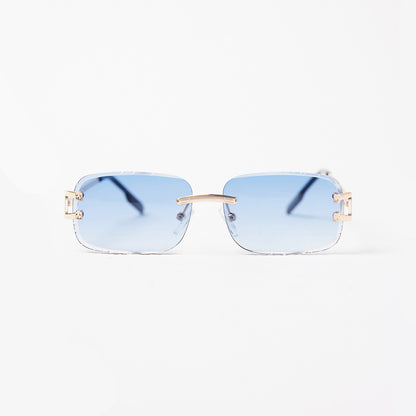 Kinslei Kids Frameless Diamond Cut Sunglasses Blue