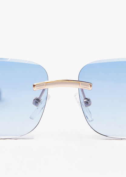Kinslei Kids Frameless Diamond Cut Sunglasses Blue