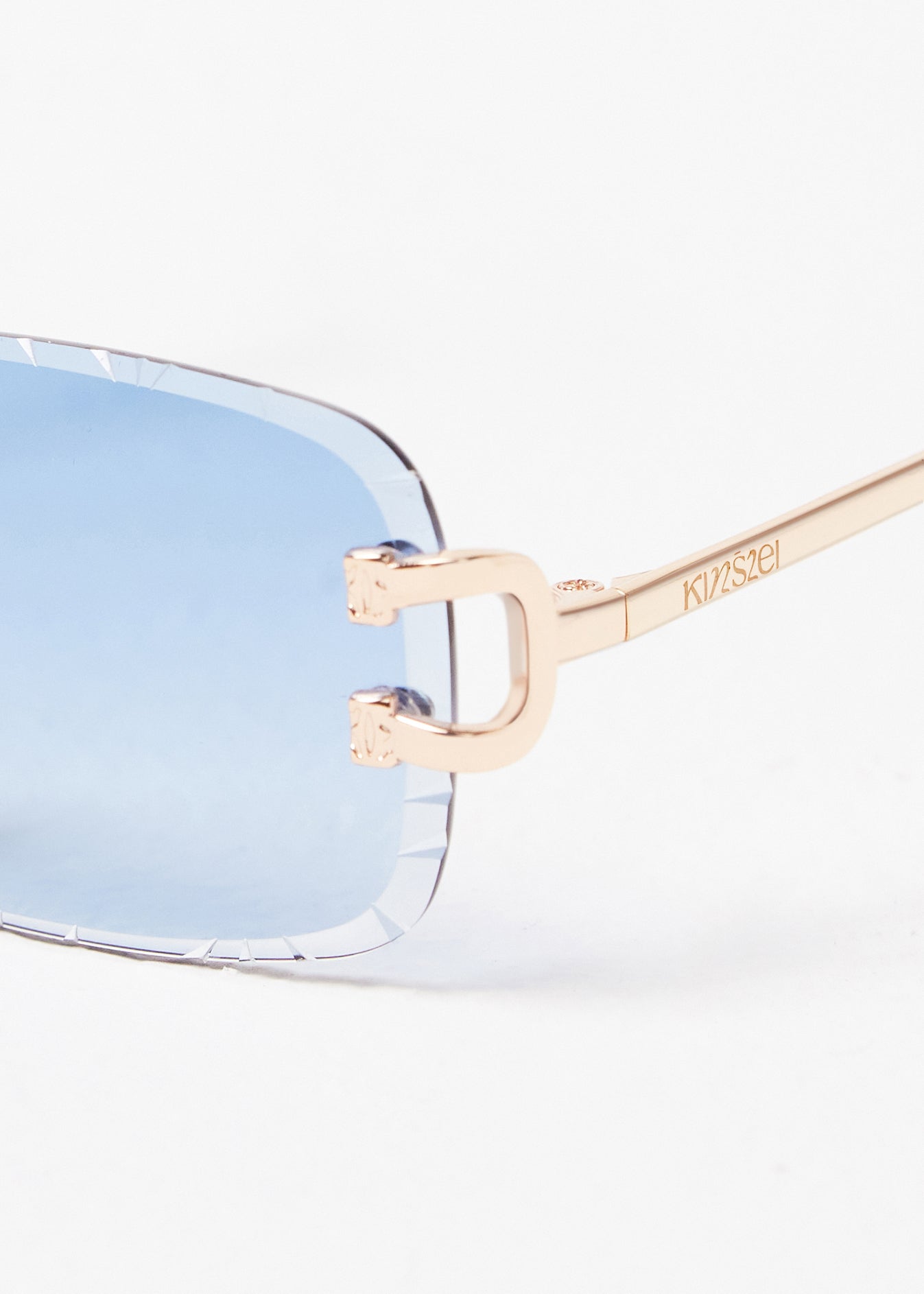 Kinslei Kids Frameless Diamond Cut Sunglasses Blue