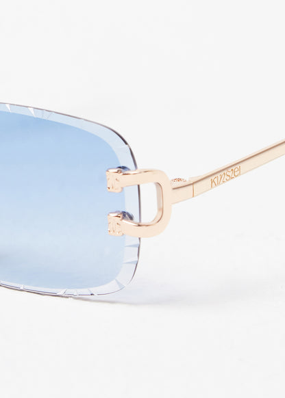 Kinslei Kids Frameless Diamond Cut Sunglasses Blue