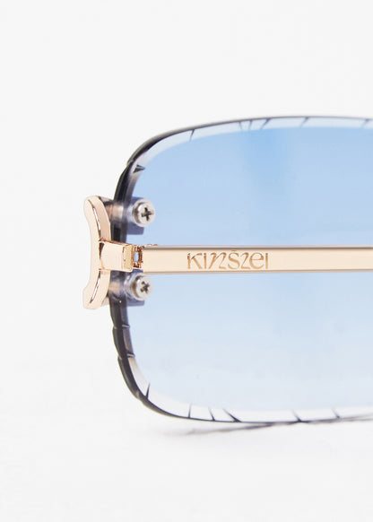 Kinslei Kids Frameless Diamond Cut Sunglasses Blue