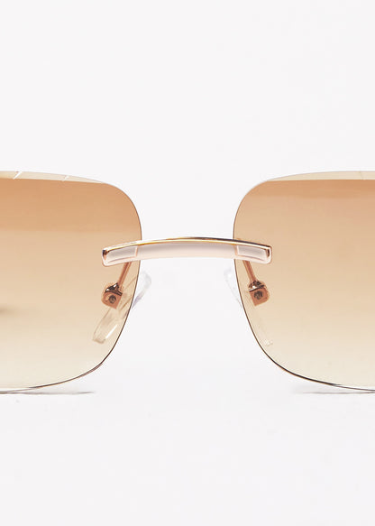 Kinslei Kids Frameless Diamond Cut Sunglasses Champagne