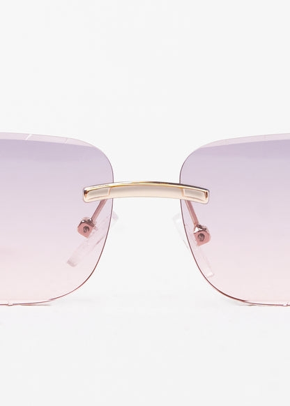 Kinslei Kids Frameless Diamond Cut Sunglasses Pink