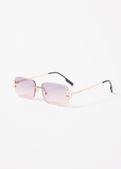 Kinslei Kids Frameless Diamond Cut Sunglasses Pink