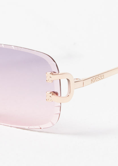Kinslei Kids Frameless Diamond Cut Sunglasses Pink