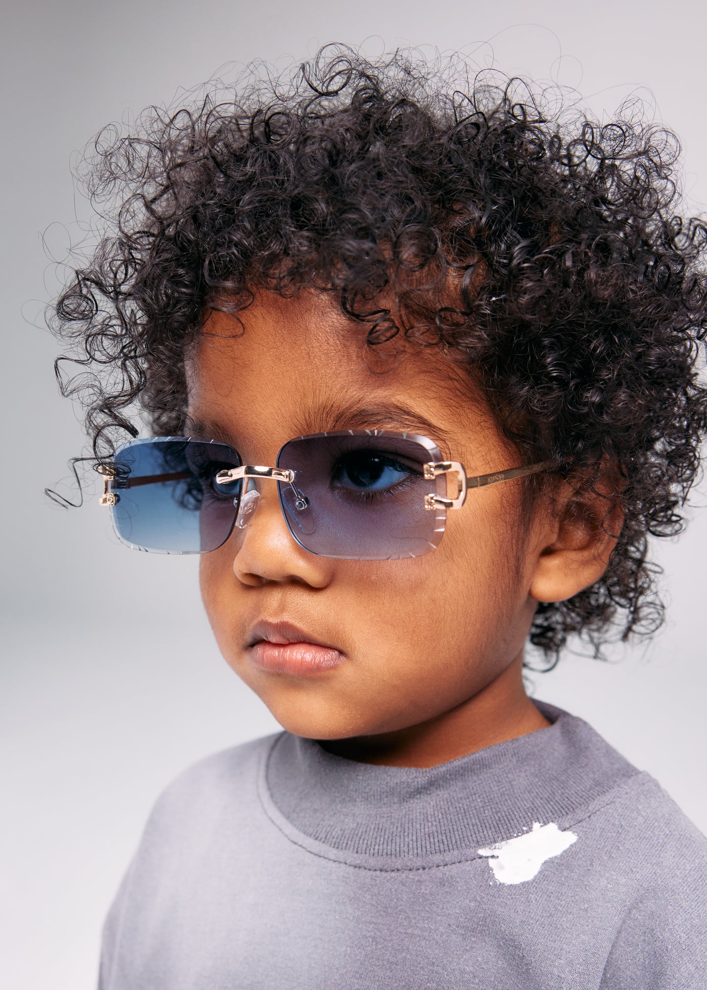 Kinslei Kids Frameless Diamond Cut Sunglasses Blue