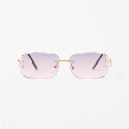 Kinslei Kids Frameless Diamond Cut Sunglasses Pink
